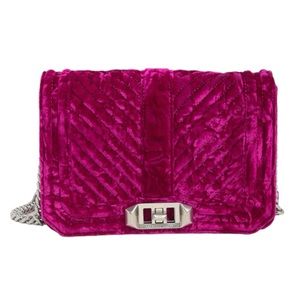 Rebecca Minkoff Fushia Small Chevron Quilted Love Crossbody Bag NWT - (#0014)